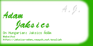 adam jaksics business card